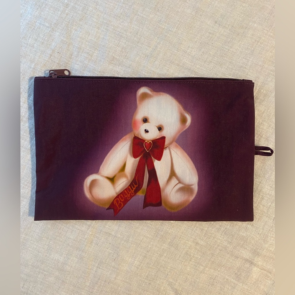 Baggu large flat pouch — Fancy animals (bear)